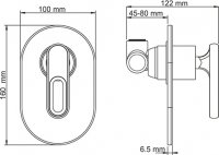 Смеситель для душа WasserKRAFT Kammel 1851 с внутренней частью