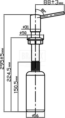 Дозатор жидкого мыла Omoikiri OM-02-BN хром матовый 4995008