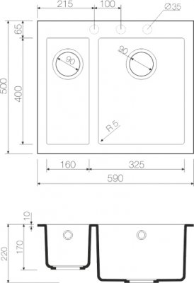 Мойка для кухни из искусственного гранита Omoikiri Bosen 59-2 BE ваниль 4993150