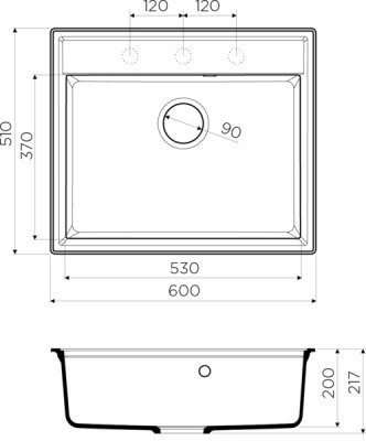 Мойка для кухни из искусственного гранита Omoikiri Daisen 60-GR leningrad grey 4993620