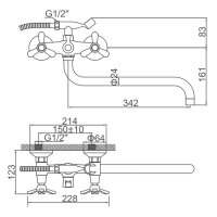 Смеситель для ванны Ledeme L2712