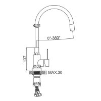 Смеситель для кухни Ledeme L74004-2
