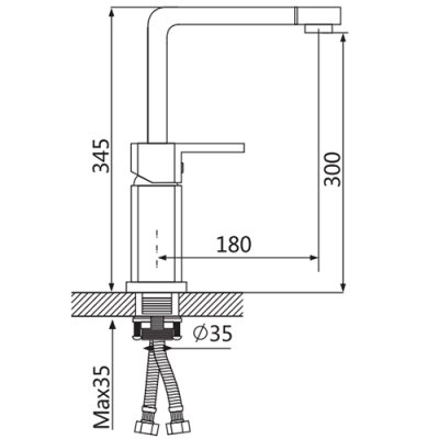 Смеситель для кухни OUTE T1713B-1