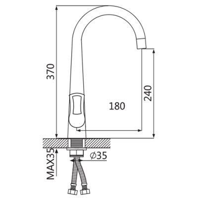 Смеситель для кухни OUTE T4813B-2