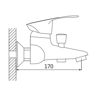 Смеситель для ванны OUTE T1802