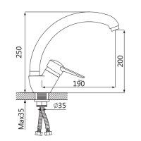 Смеситель для кухни OUTE T3513B