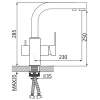 Смеситель для кухни OUTE T663BK-3