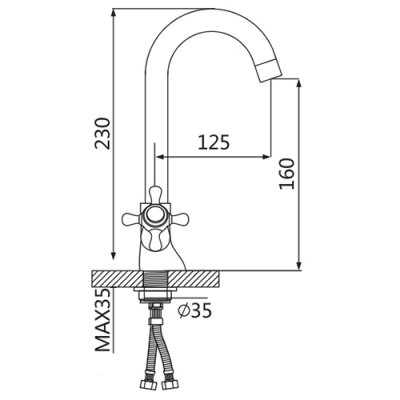 Смеситель для кухни OUTE T5013BA-1