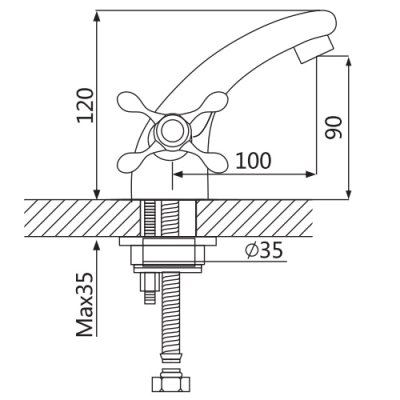 Смеситель для раковины OUTE T5001L