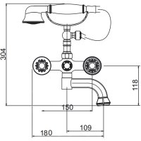 Смеситель для ванны Gerhans K13018