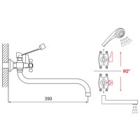 Смеситель для ванны OUTE T5823