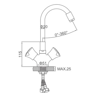 Смеситель для кухни Ledeme L4022-3