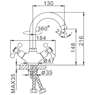 Смеситель для раковины Frap F1319